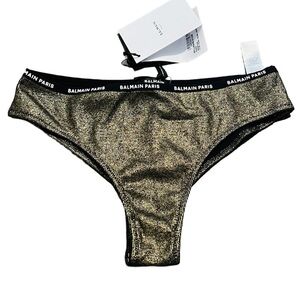 BALMAIN***Gold Ribbed Brazilian Underwear**XS $228